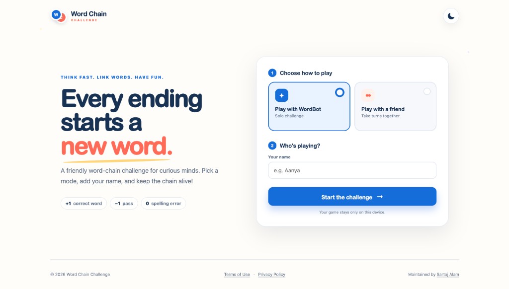 Word Chain Challenge preview